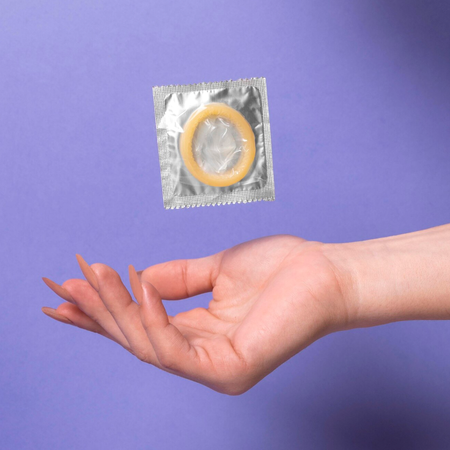 Unwrapped studded condoms
