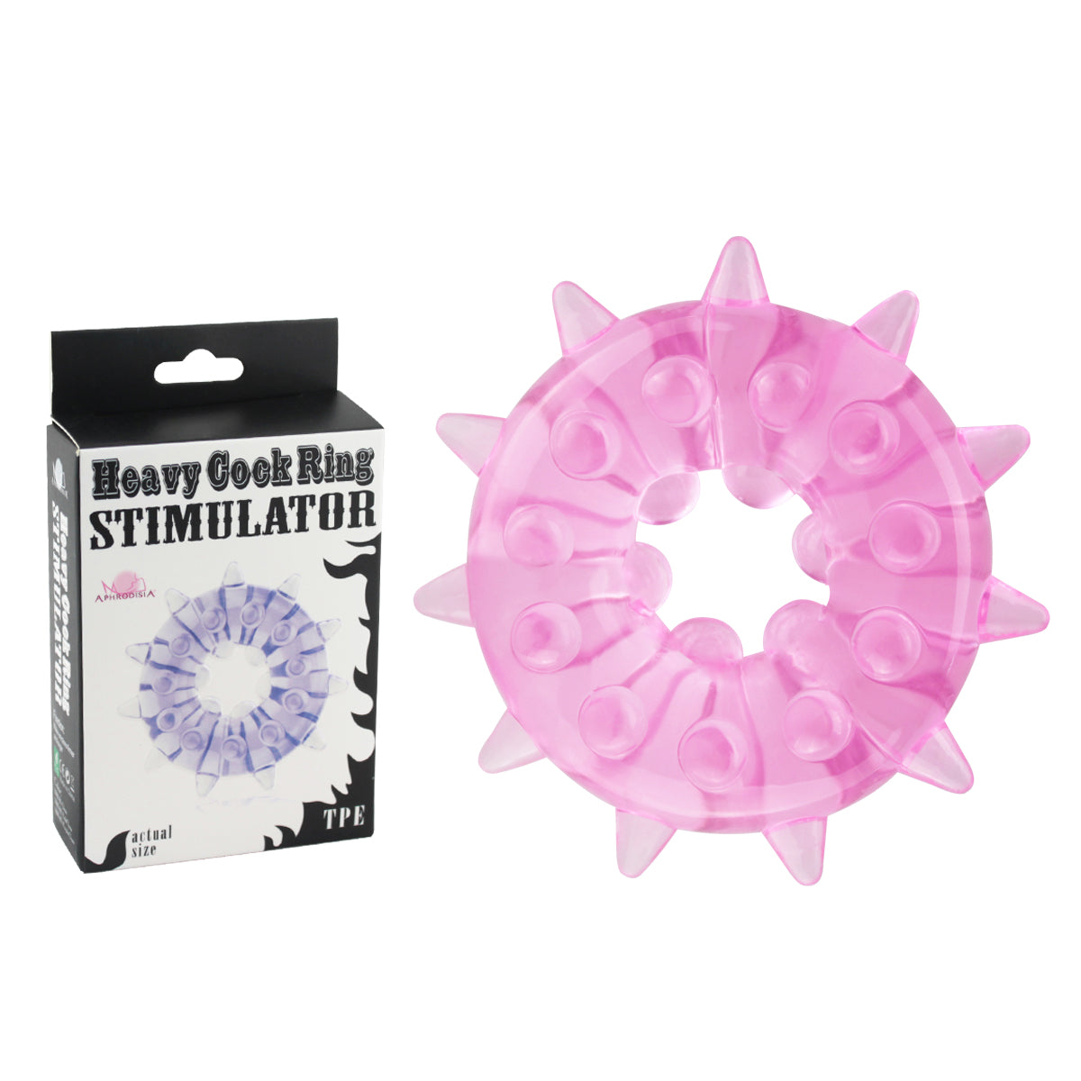 Luvland heavy cock ring stimulator in pink and clear silicone, designed for enhanced pleasure and arousal.