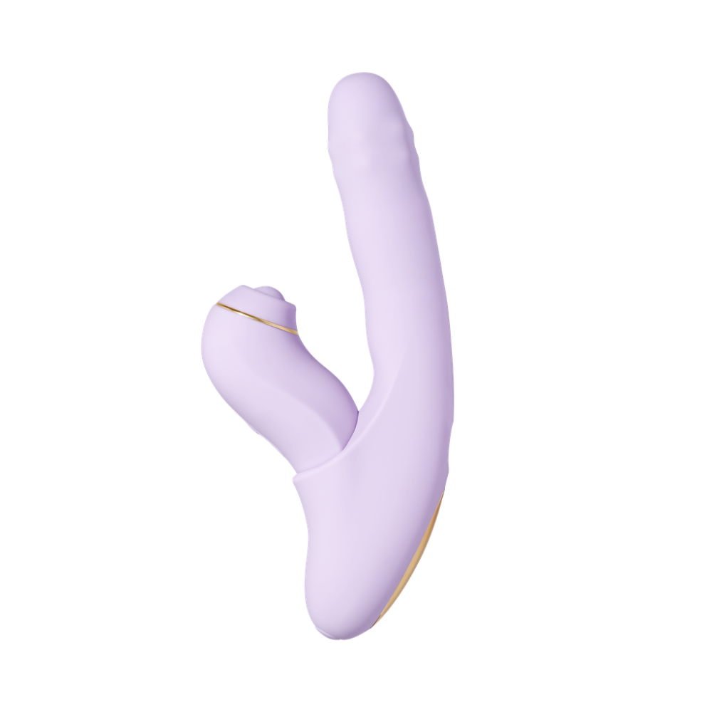 Svakom Duoglow Pastel Lilac dual-motor vibrator with smooth lavender finish and ergonomic design for enhanced pleasure.