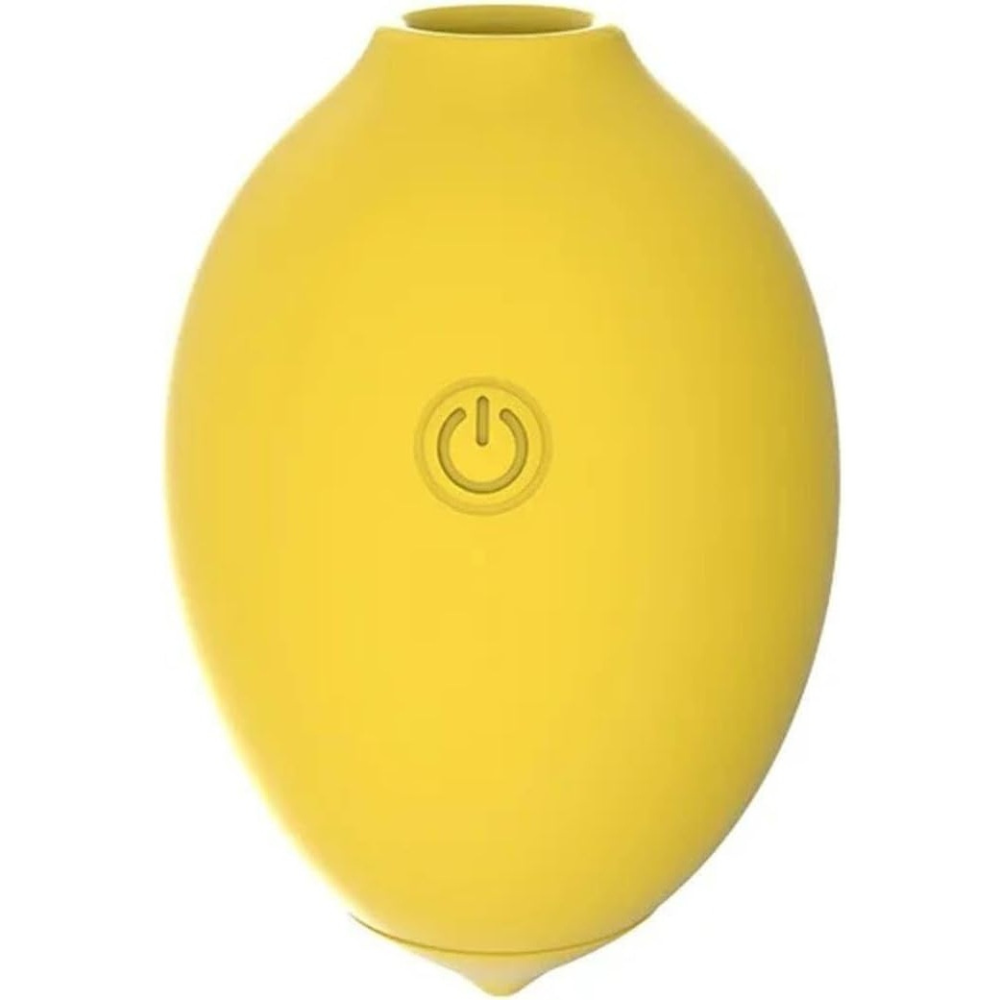 Luvland Lemon 10 Function Rechargeable Yellow flashlight with multiple lighting modes displayed on a black background