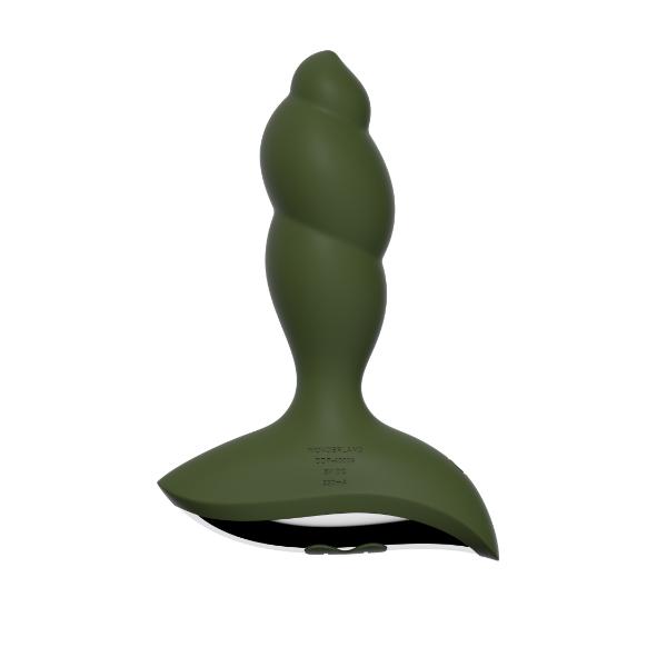 Wonderland Renard Rechargeable Green flashlight with textured grip and LED light, designed for outdoor and emergency use.