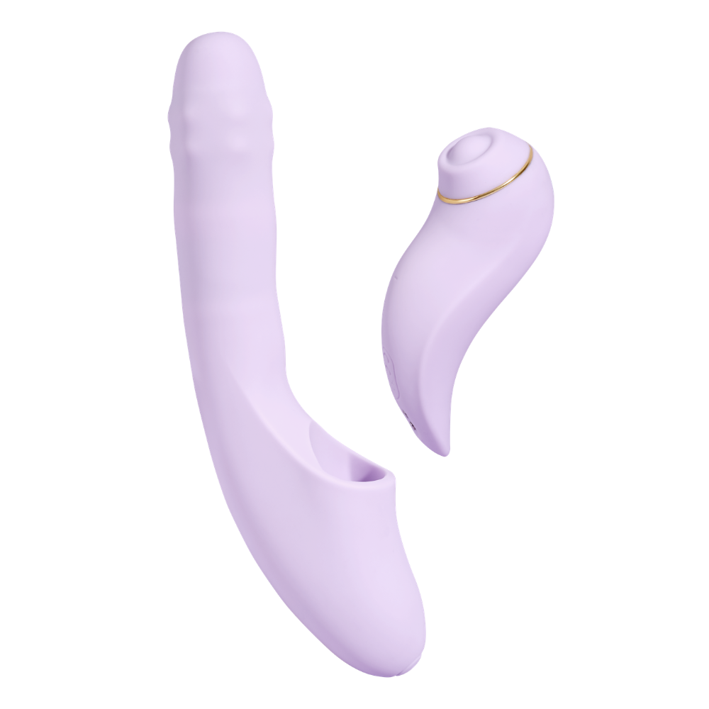 Svakom Duoglow in pastel lilac color, dual vibrating adult toy with sleek design and smooth silicone surface.