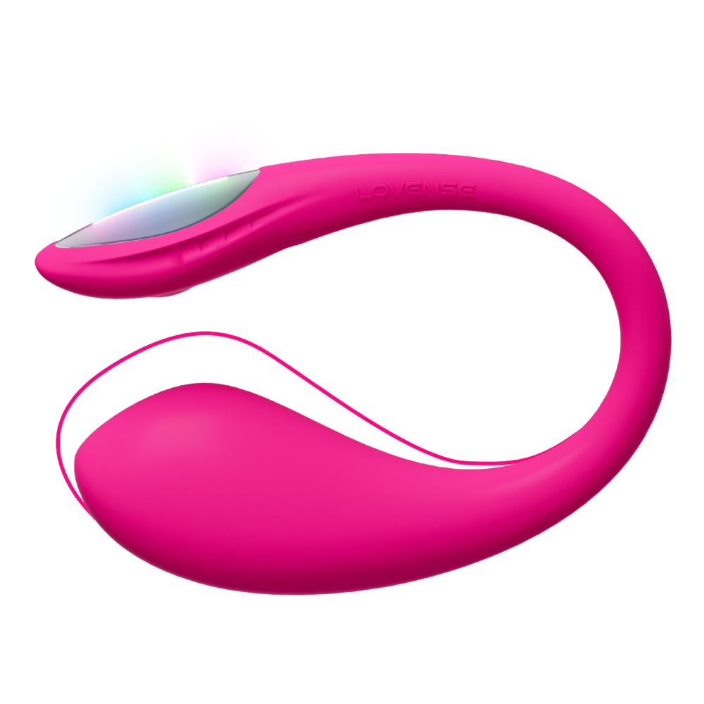 Lovense Lush Mini Bluetooth remote control vibrator showing sleek design and control buttons for intimate pleasure.
