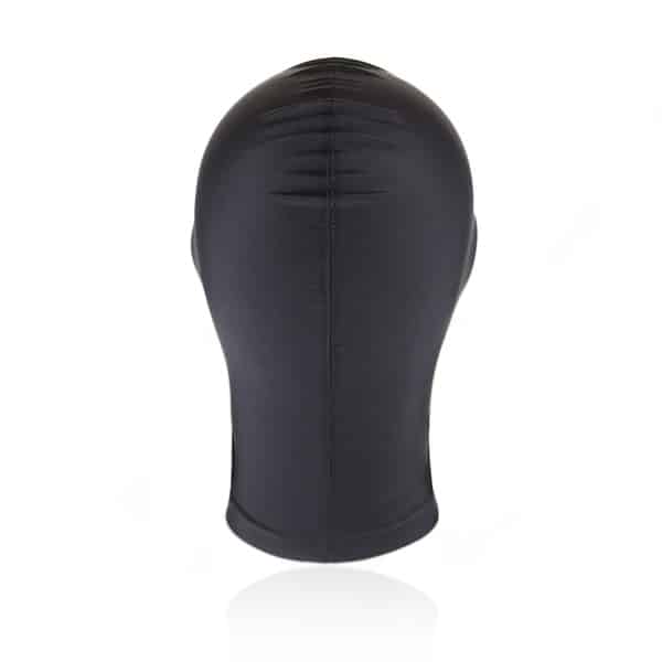 Luvland full face mask with open eyes and mouth, black color, covers entire face for cosplay or costume use.