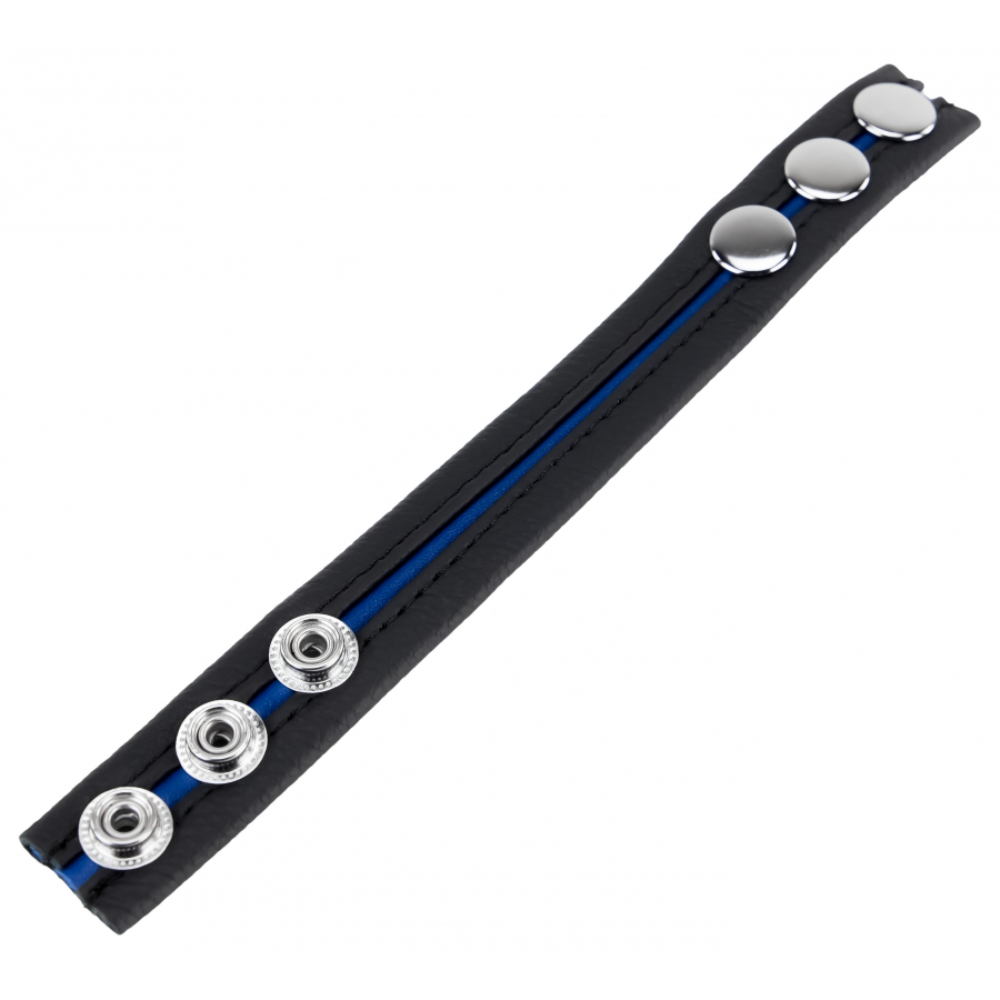 Luvland Fuck & Fist 3 Snap Cockring in black, adjustable silicone ring designed for enhanced pleasure and secure fit.