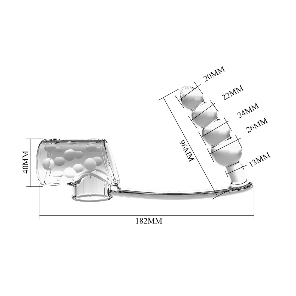 Pretty Love Rilley penis sleeve with attached anal beads for enhanced pleasure, shown in the product image.