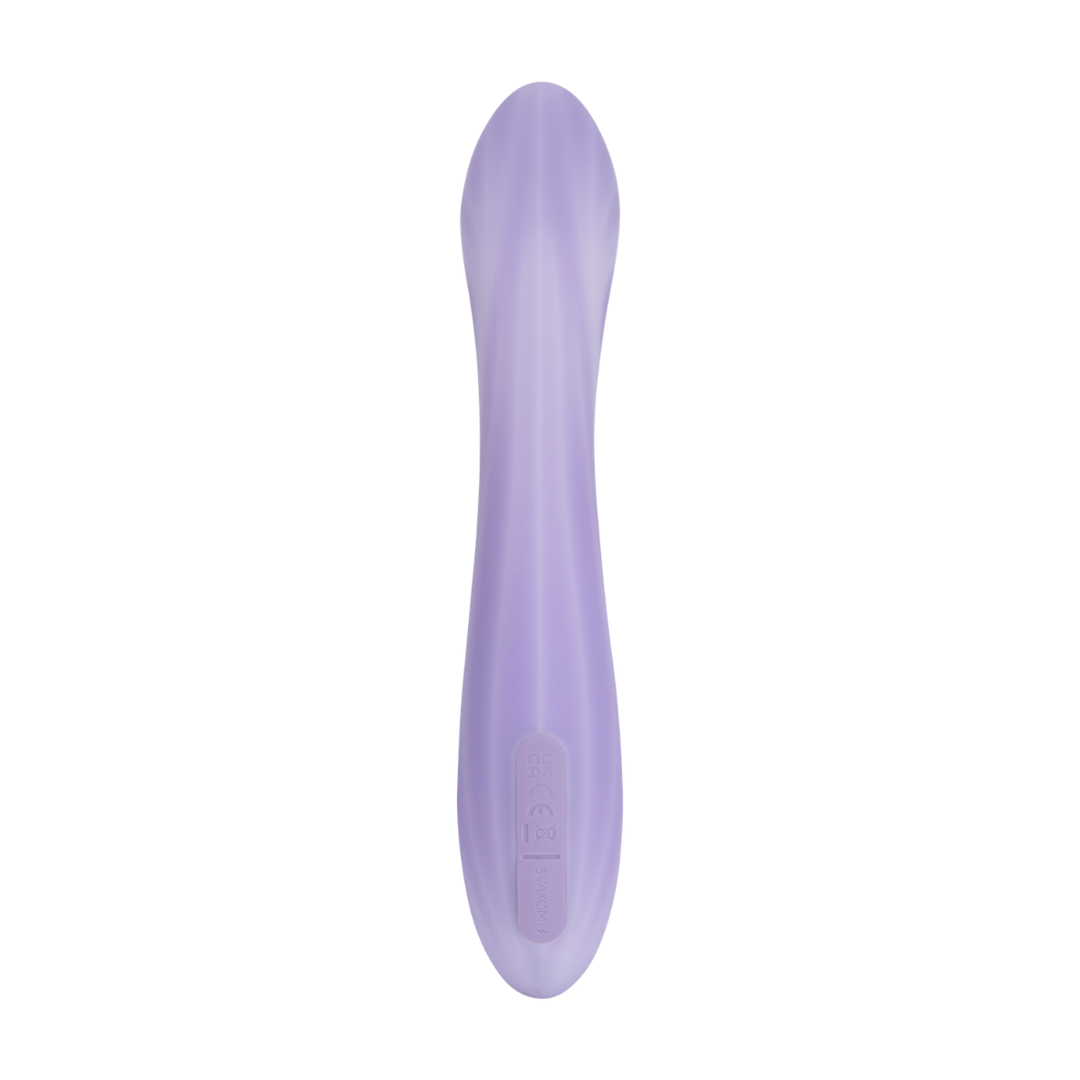 Svakom Margot Lilac Swirl vibrator with curved design and textured surface for added stimulation.