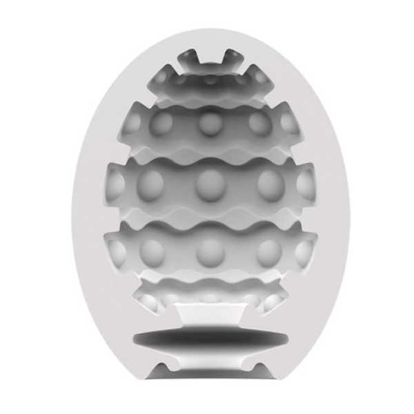 Set of three Satisfyer Masturbator Eggs with bubble texture, compact and discreet sex toy for personal pleasure.