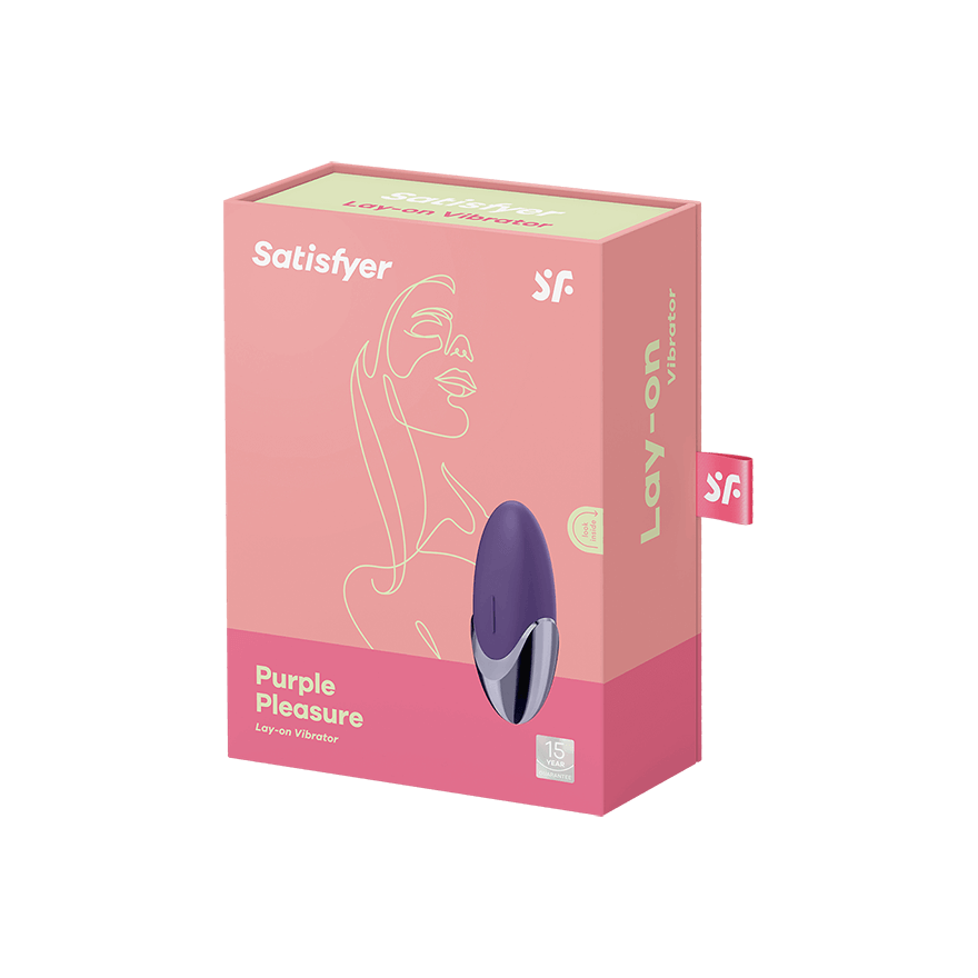 Satisfyer Purple Pleasure Violet sex toy with purple silicone design and ergonomic shape for intimate stimulation.