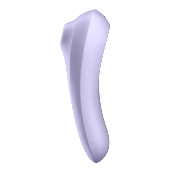 Satisfyer Dual Pleasure vibrator with dual stimulation, pink silicone body, and ergonomic design for intimate use.