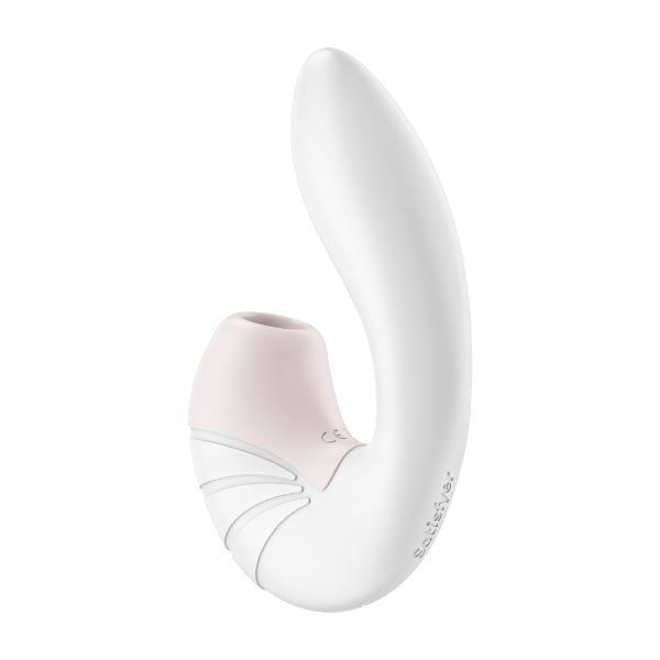 Satisfyer Supernova sexual wellness device with sleek design and silicone surface, designed for pleasure and intimacy.