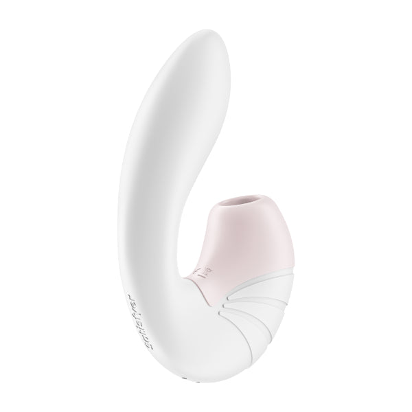 Satisfyer Supernova sexual wellness device with ergonomic design and soft silicone surface, shown in a close-up view.