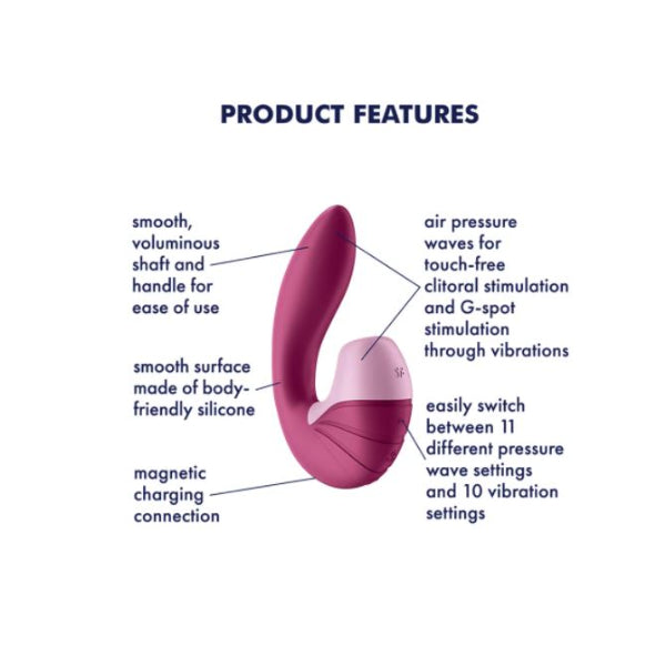 Satisfyer Supernova vibrating sex toy with sleek design and control buttons, designed for sensual pleasure and stimulation.
