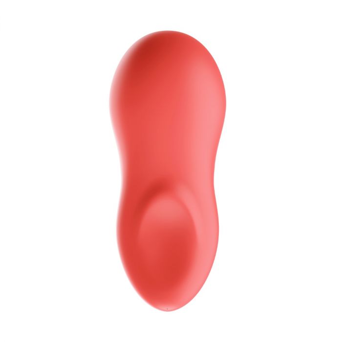 Luvland We Vibe Touch X Coral, a compact personal massager in coral color, with smooth curved design and textured surface.