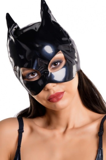 Toyfa Glossy Ann Catmask OS featuring a shiny, glossy finish with detailed feline facial features and pointed ears.