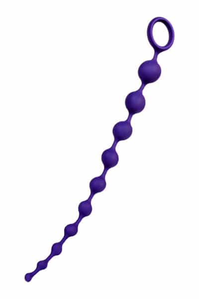 Luvland To Do Anal Beads Grape, purple silicone adult toy with flexible beads for anal pleasure, displayed on a white background