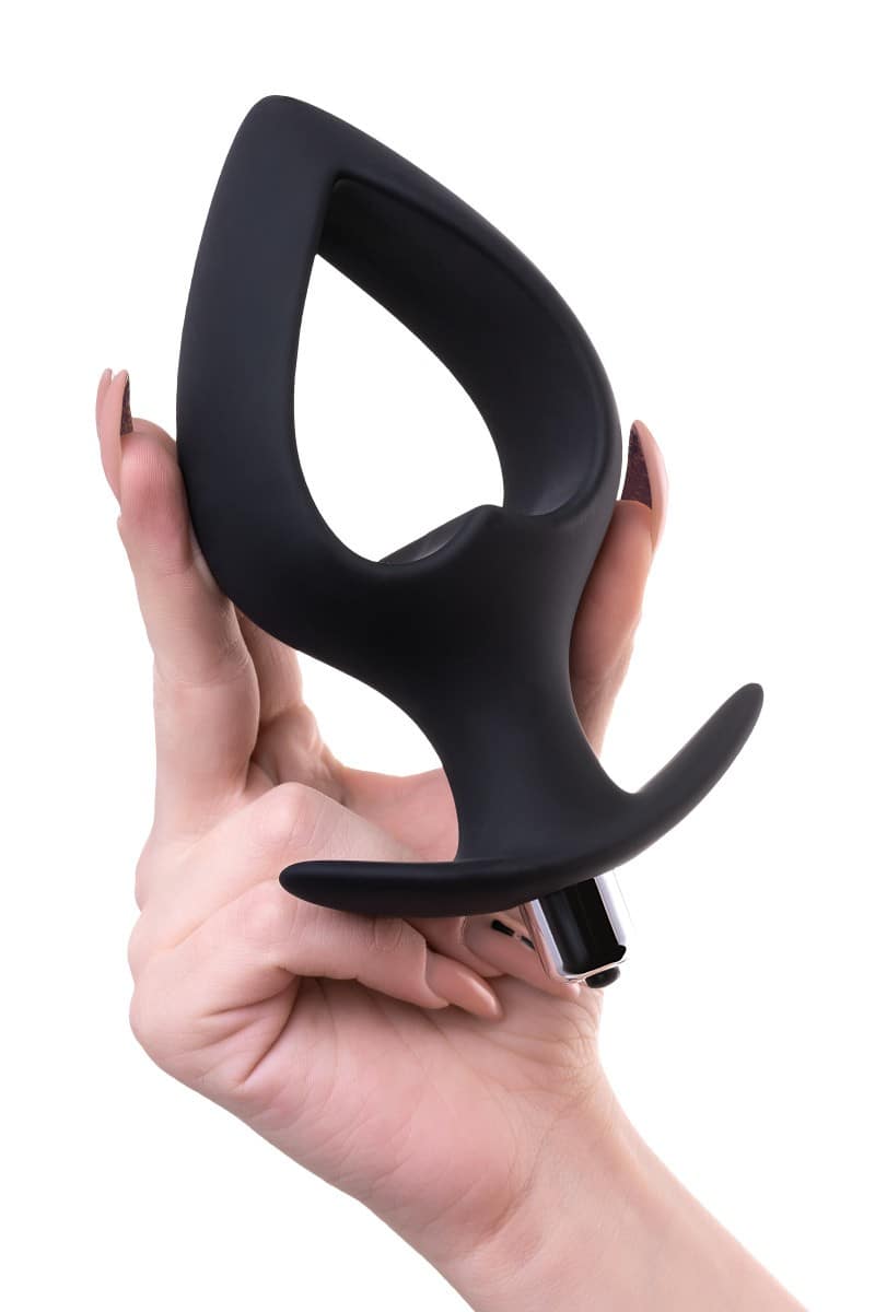 Large black Popo Pleasure Cordis toy from Toyfa, showing its textured surface and ergonomic design for enhanced pleasure.