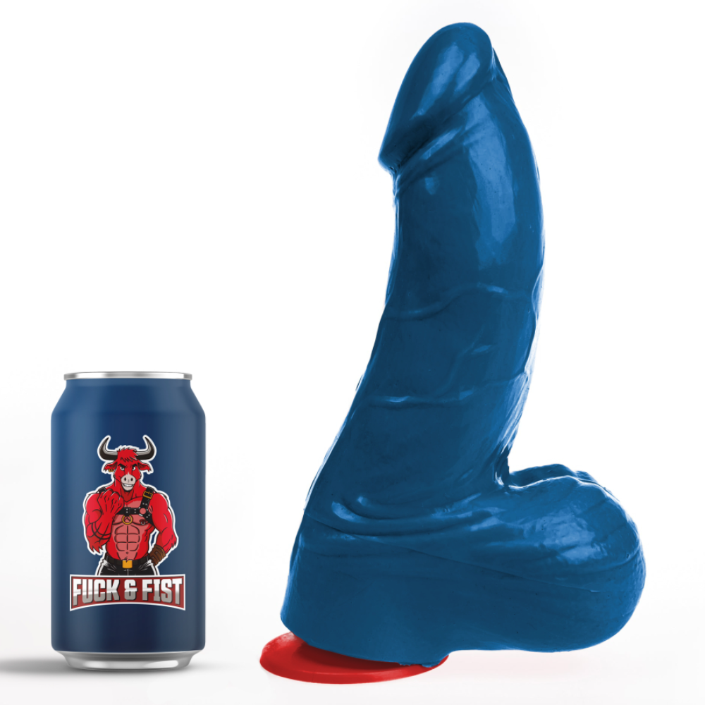 Blue Thor dildo with balls from Luvland, 7.09 inches (18cm), featuring a realistic design and smooth texture.