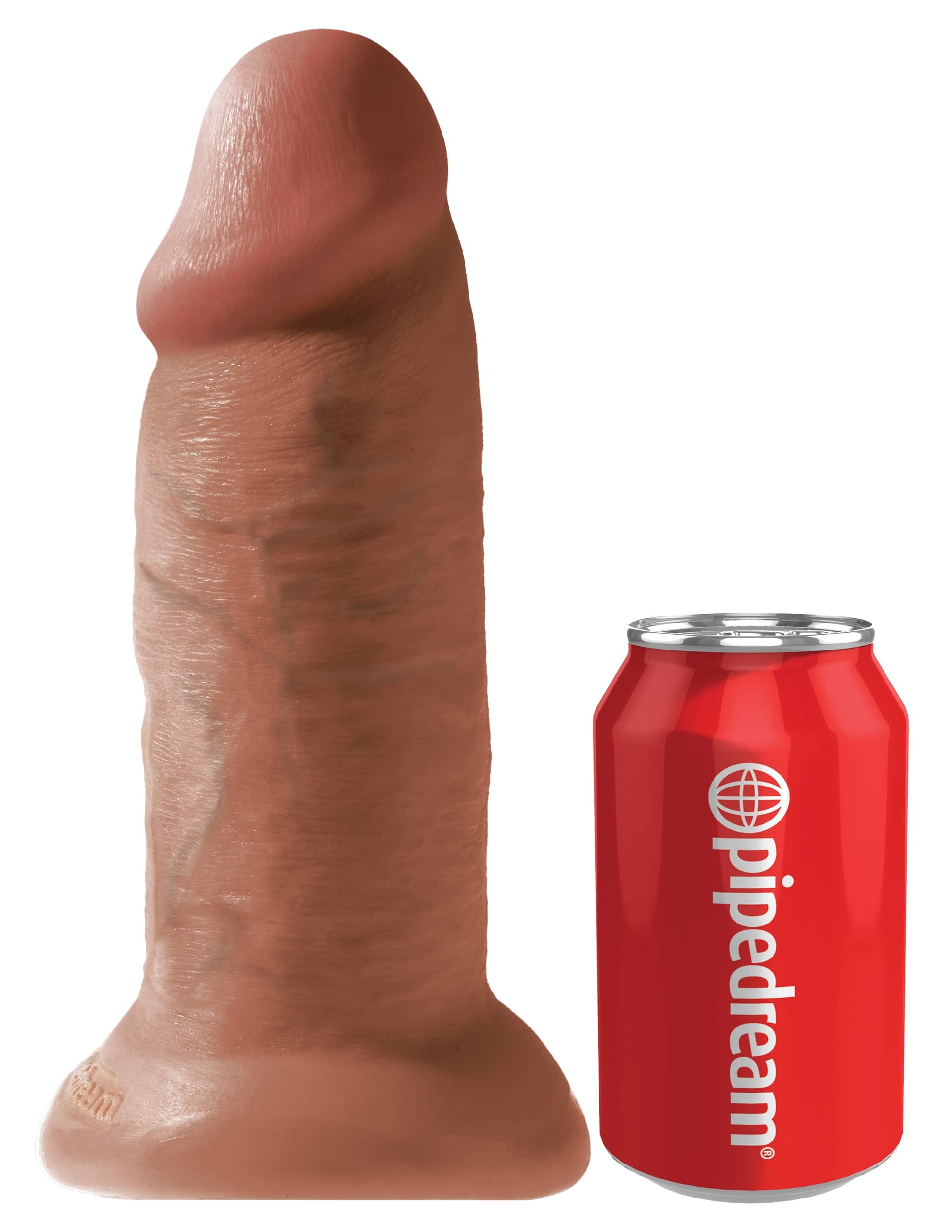 Tan King Cock 10-inch realistic dildo by Pipedream, showcasing detailed texture and lifelike design for adult pleasure products.
