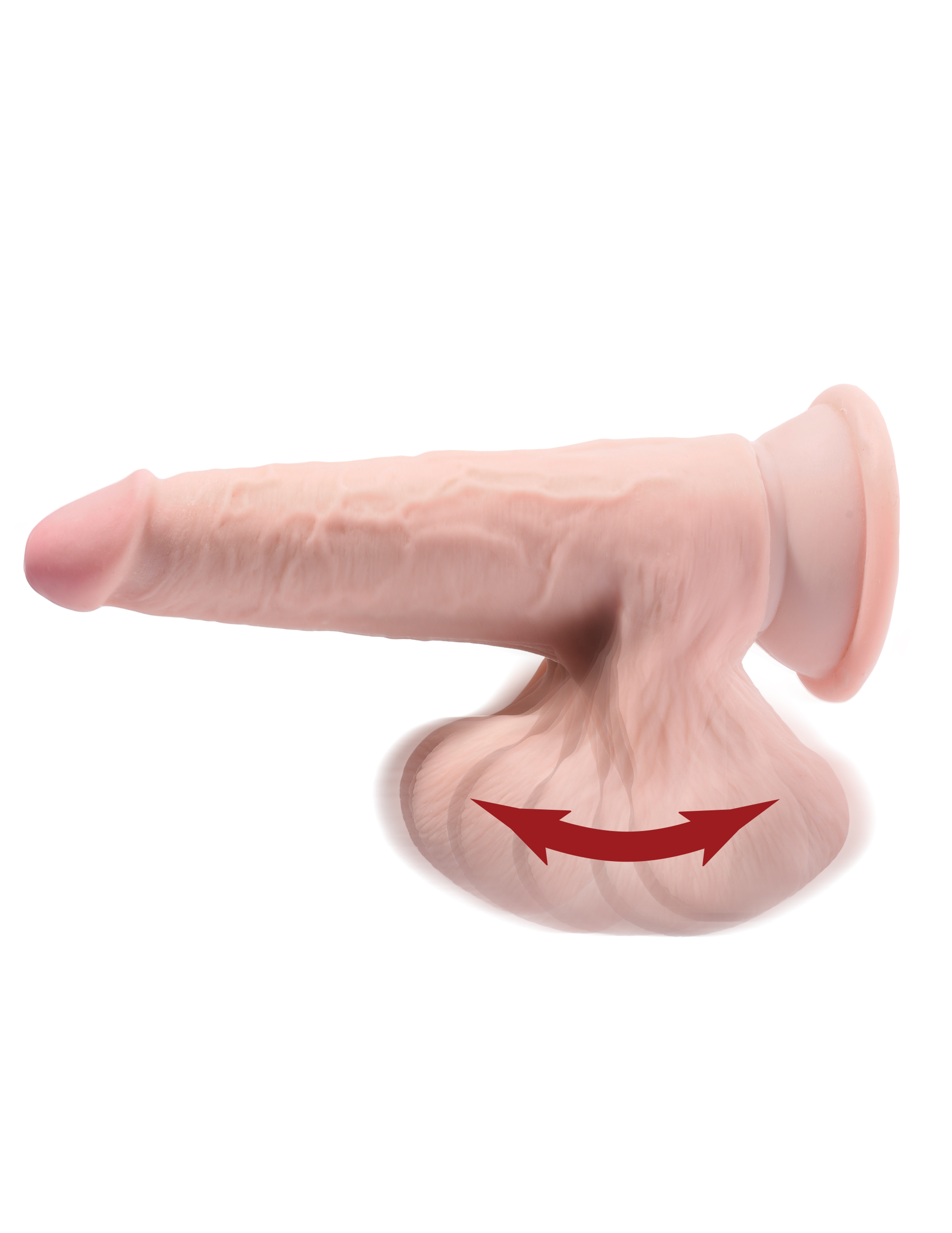 Pipedream King Cock Plus 6-inch triple density dildo with swinging balls, realistic texture and detailed design.