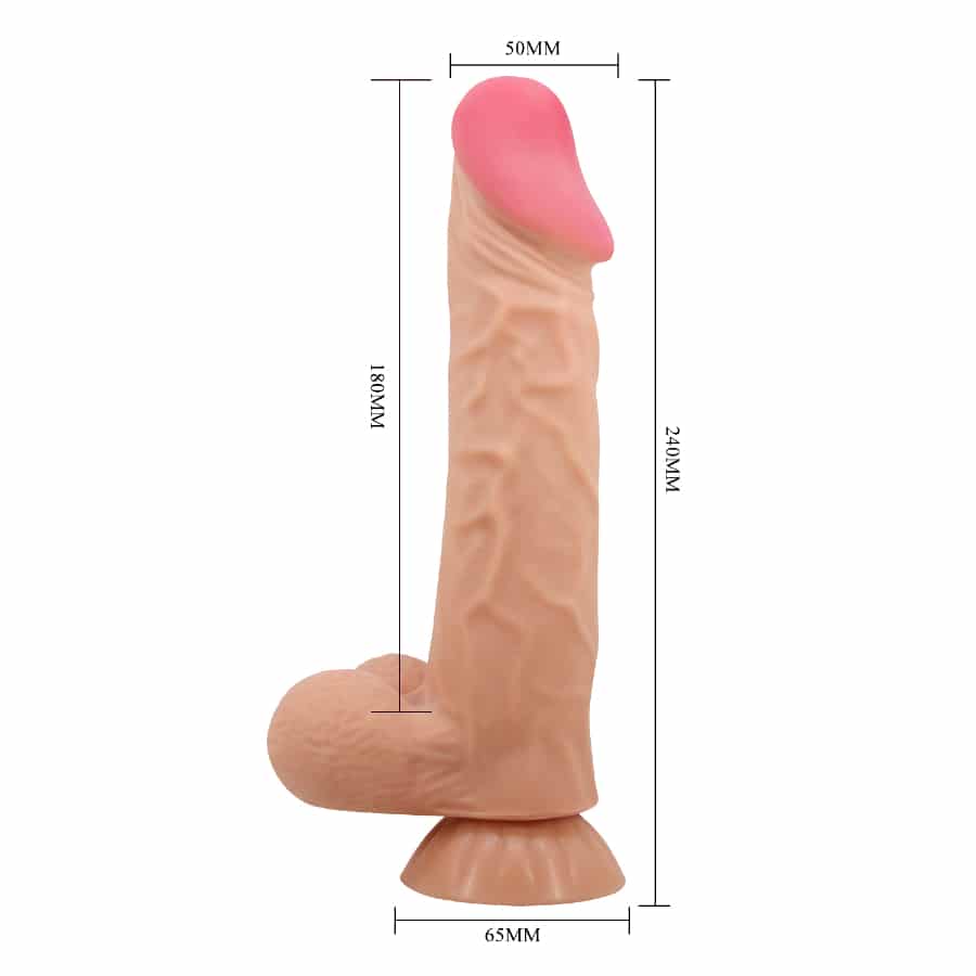 Luvland Pretty Love Orton Sliding Skin Series flesh toy, 9.4 inches, realistic design with textured surface for adult pleasure.