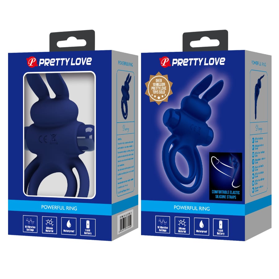 Pretty Love Darey powerful ring in blue, featuring a sleek design and vibrant blue gemstone on a silver band.