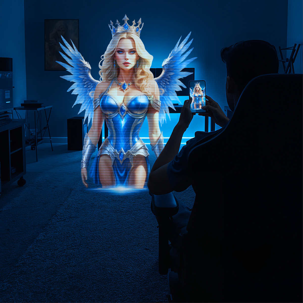 Shots Masturs Eloa Winged Goddess Rechargeable vibrator with sleek design and winged details, suitable for intimate pleasure.