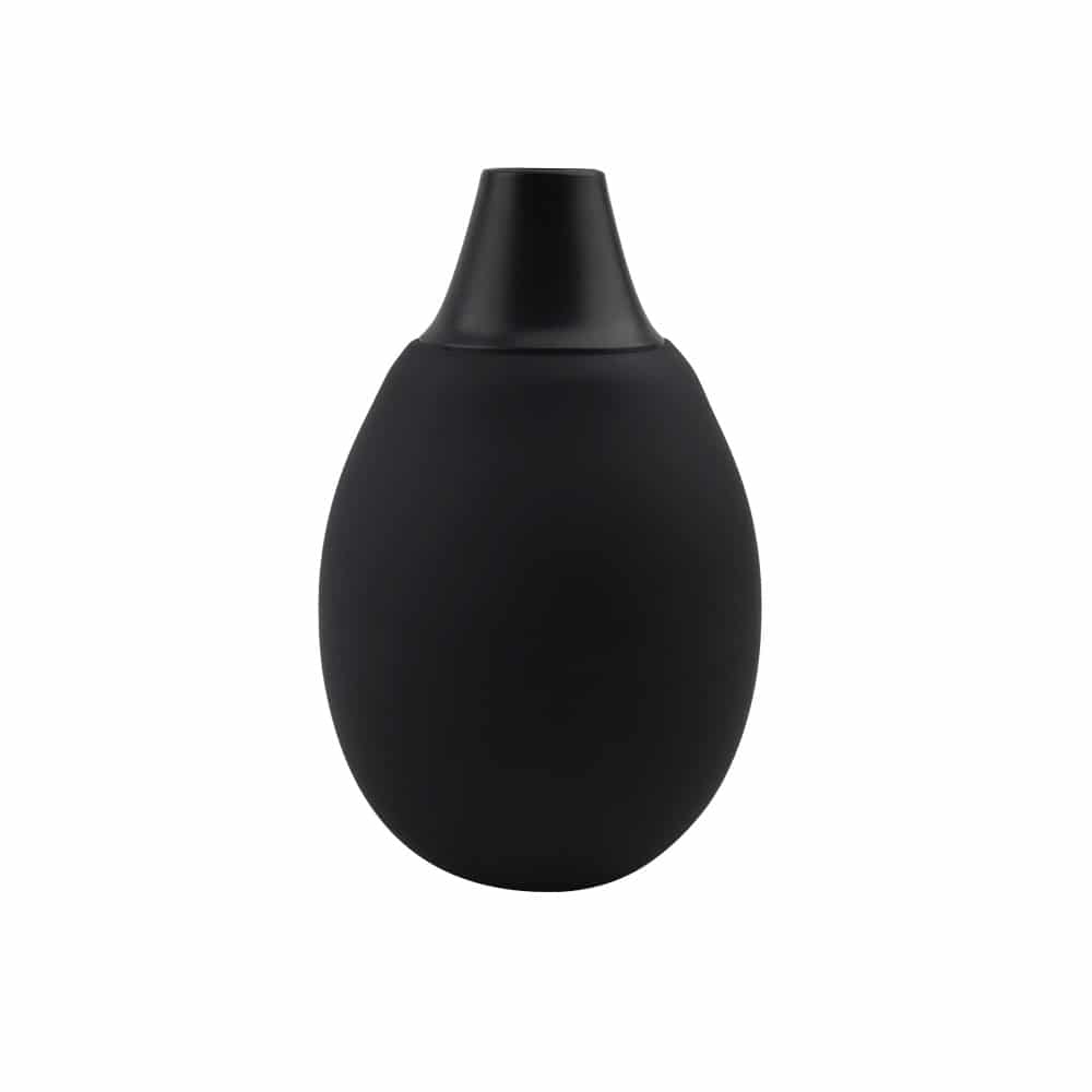 Black Mont The Bulb by Chisa, stylish modern table lamp with a black finish and sleek design, shown on a wooden surface.