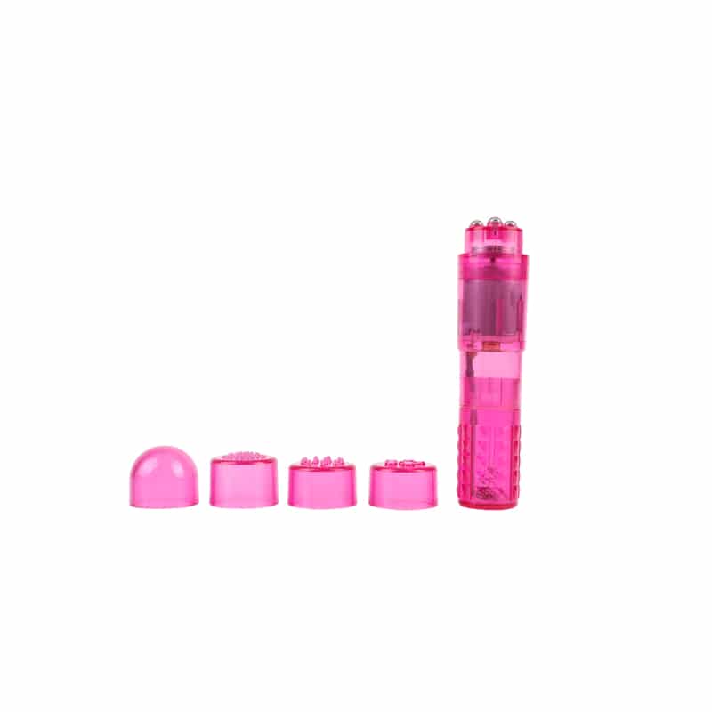 Chisa Basic Luv Theory The Ultimate Mini Massager in black, compact handheld device for soothing muscle relief, close-up view