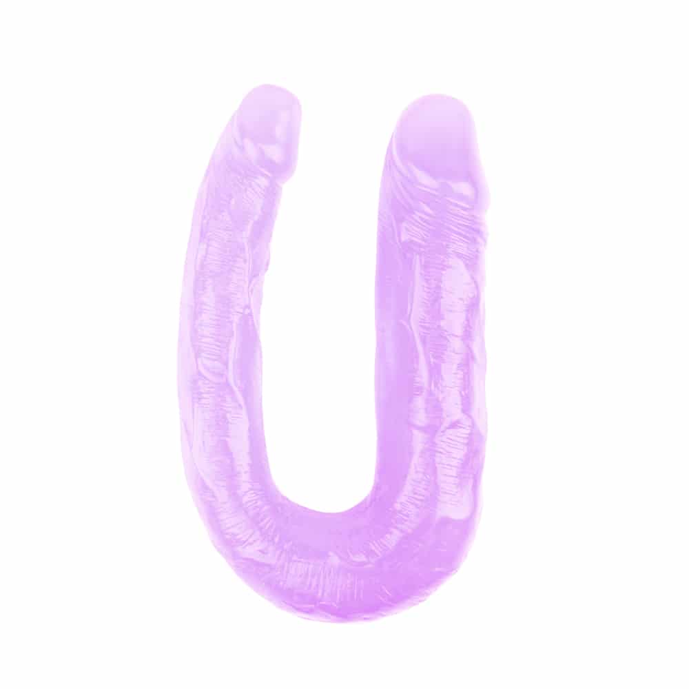 Purple Hi-Rubber 13-inch dildo from Luvland with realistic design and smooth texture, suitable for adult use.