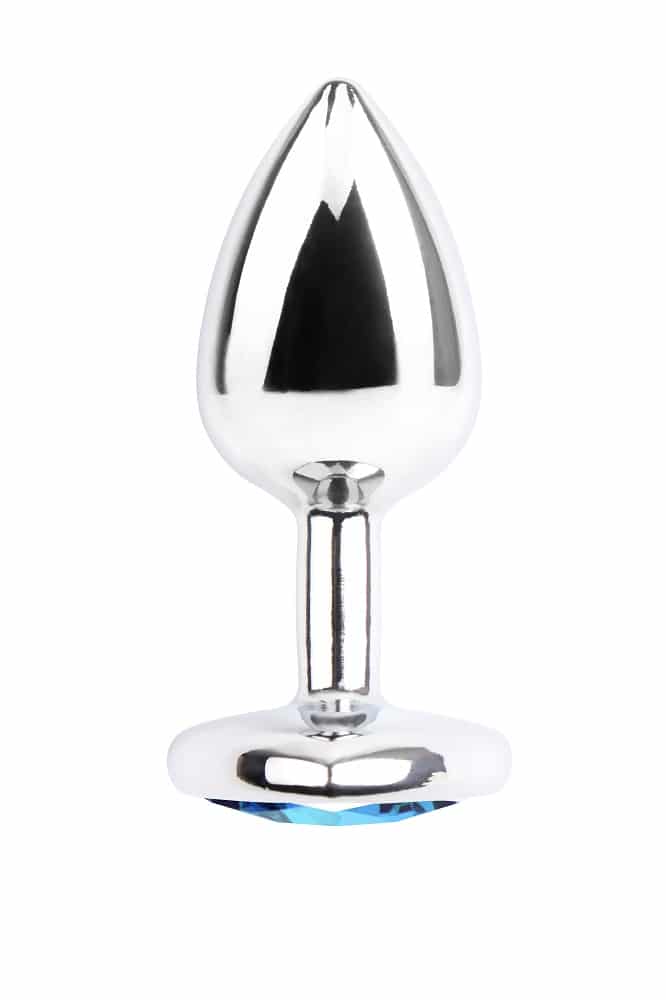 Luvland Hi-Basic Heart Gem anal plug in clear silicone with a heart-shaped gem at the base, designed for comfortable anal stimulation.