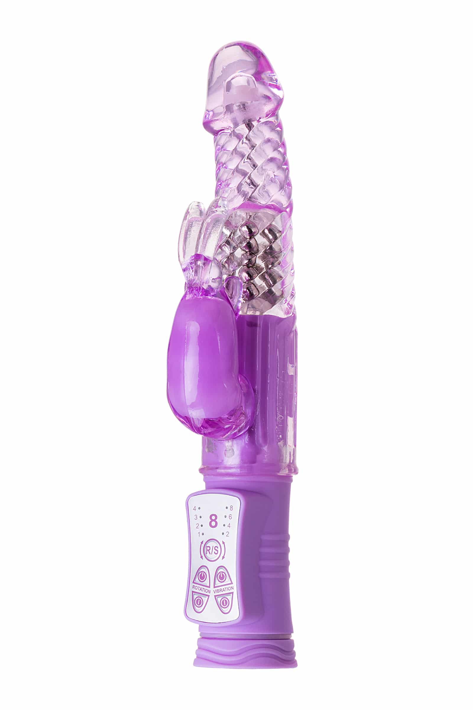 Pink Toyfa high-tech rabbit vibrator, 22.5cm, sleek design, featuring dual stimulation with textured surface.