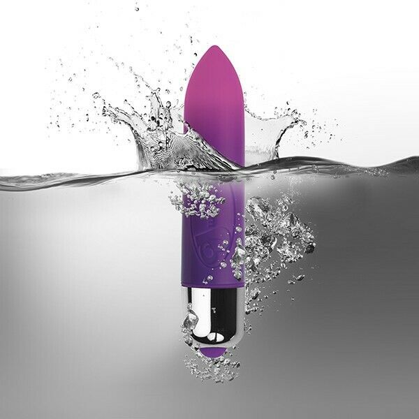 Luvland RO-80mm 7 Speed Colour Me Orgasmic vibrator with textured surface and control dial for versatile pleasure.