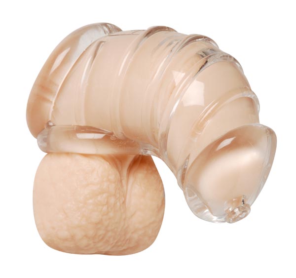 XR Master Series Detained Soft Body Chastity Cage, lightweight and comfortable metal device shown in the image.
