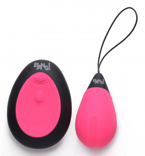 Pink XR Bang Ultra Powerful Rechargeable Egg vibrator with sleek design and compact size, suitable for discreet pleasure use.