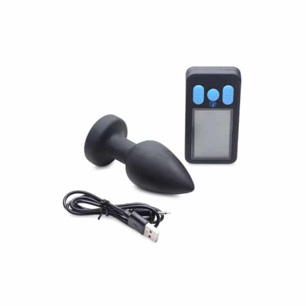 Luvland Zeus E-Stim Pro vibrating anal plug with sleek design and control buttons, designed for stimulating anal pleasure.