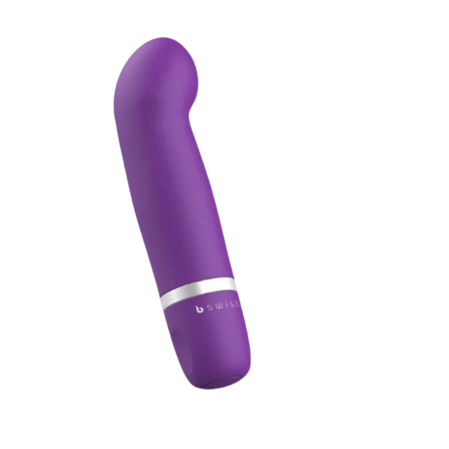 bSwish Bcute Classic Curve Purple vibrator with smooth curved design and purple silicone material, shown on a white background.