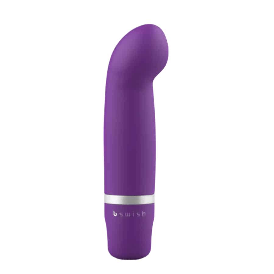bSwish Bcute Classic Curve Purple vibrator with smooth, curved design and vibrant purple color, ideal for personal pleasure.