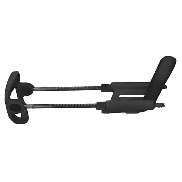 Black penis extender by Luvland with textured design and adjustable strap for enhanced comfort and fit.