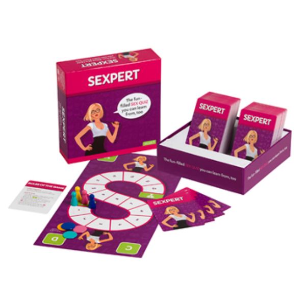 Luvland Game Sexpert packaging featuring colorful game box with illustrations and branding details.