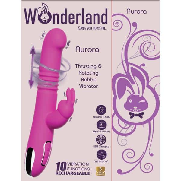 Wonderland Aurora Rechargeable Pink lamp with glowing pink light and sleek design, perfect for ambient lighting in any space.
