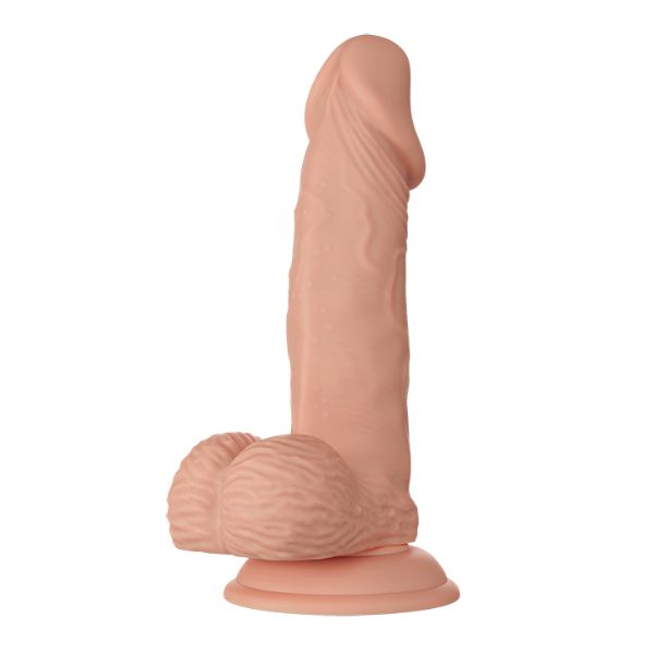 Pretty Love Baile Beautiful Encounter Zebulon 7.6-inch flesh-colored dildo, detailed and realistic design for adult use.