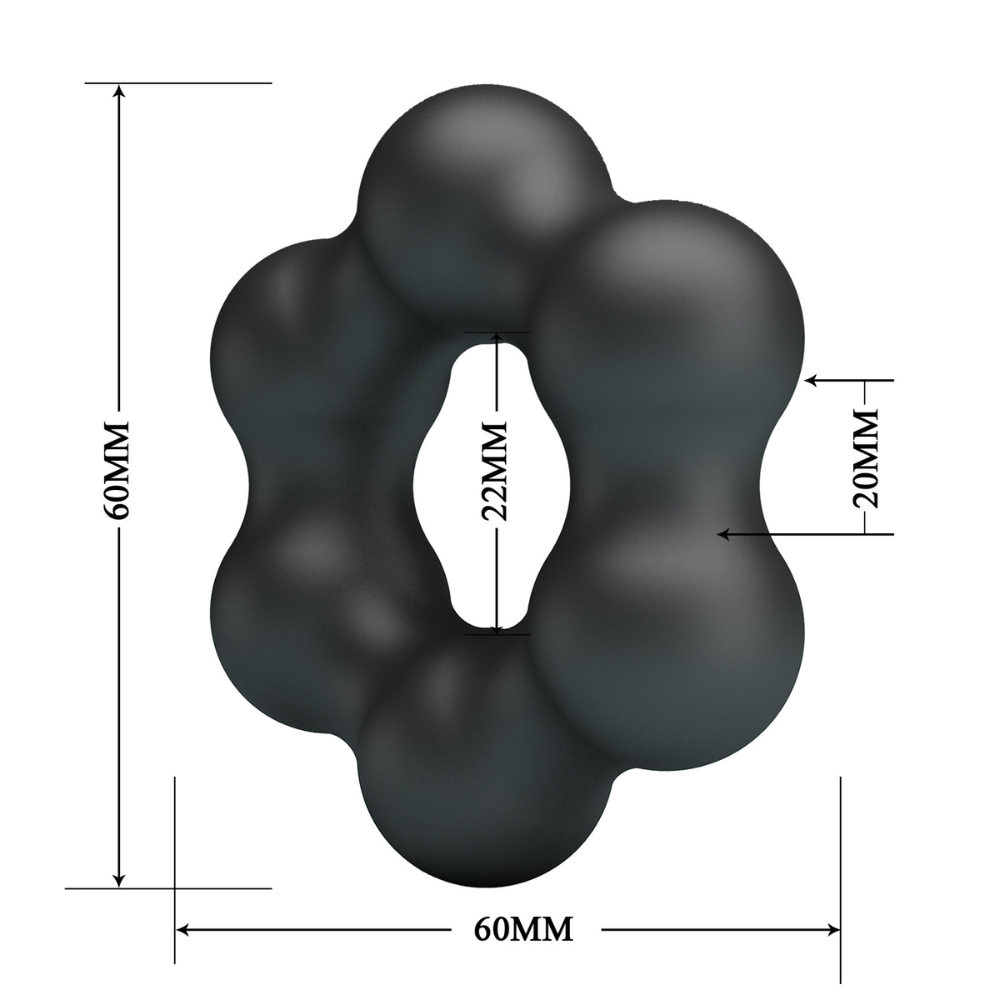 Black Crazy Bull Clauzell cockring by Luvland, showing its smooth, stretchy design for enhanced pleasure and comfort.