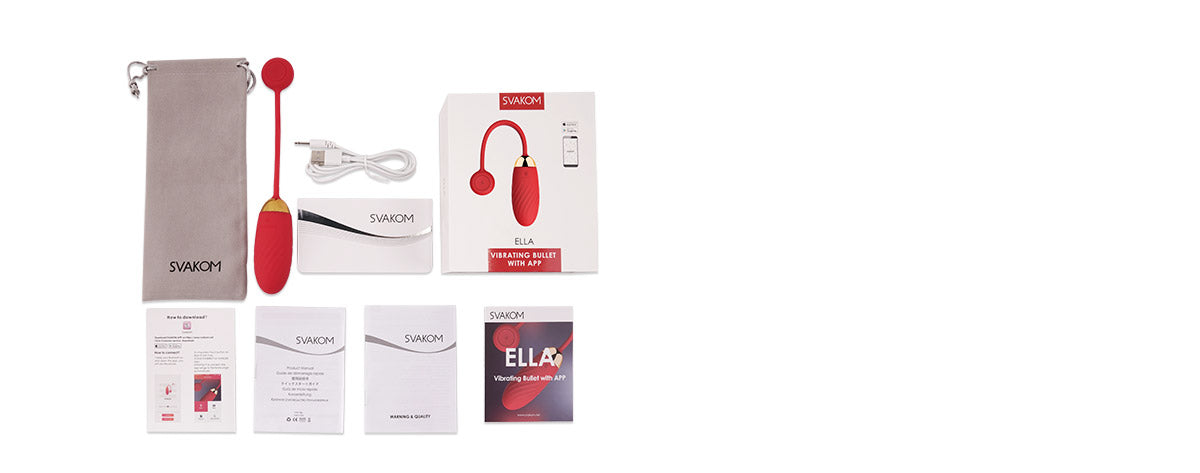 Svakom Ella vibrating bullet in sleek design, shown with textured surface and compact size for targeted stimulation.
