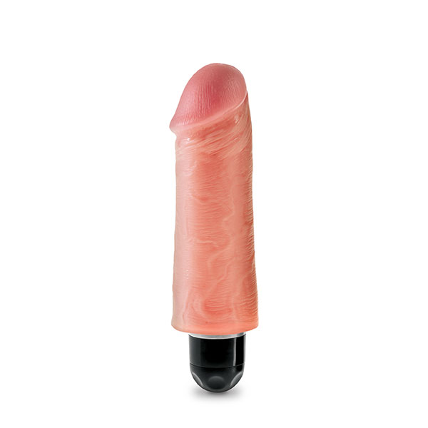 Flesh-colored King Cock vibrating Stiffy by Pipedream, 5-inch realistic dildo with vibrating feature on a plain background.