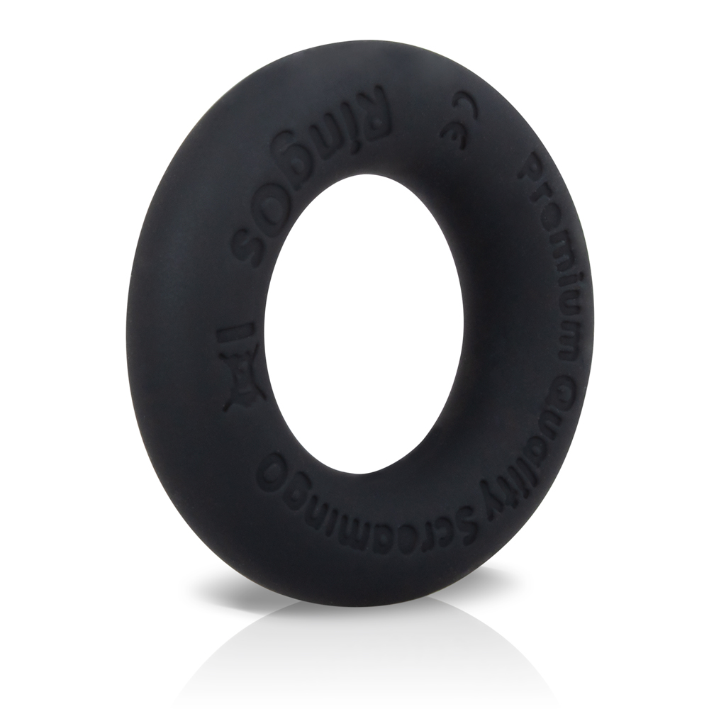 Screaming O RingO Ritz silicone cock ring with textured design for enhanced sensation, shown in black.