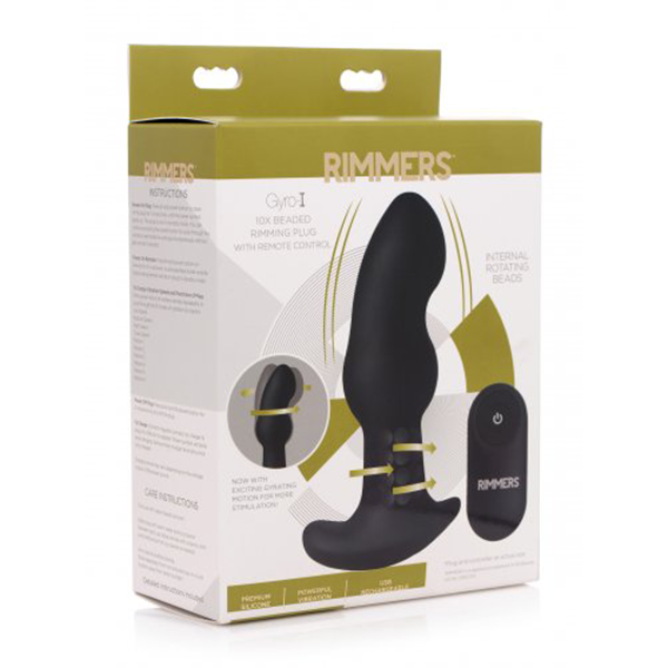 Luvland Rimmers Gyro-I curved rimming plug with remote control, featuring a sleek design and textured surface for enhanced stimulation.