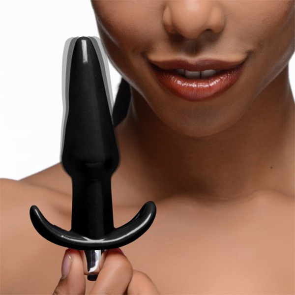 Luvland Frisky Smooth Anal Plug Thrilling Noir in black, with a sleek, rounded design and smooth surface for comfortable use.