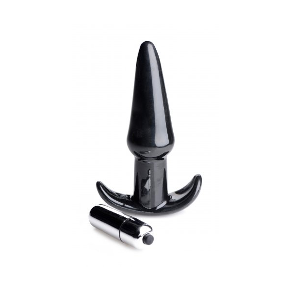 Luvland Frisky Smooth Anal Plug Thrilling Noir in black, with a sleek, rounded design for comfortable use.