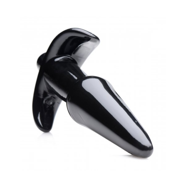 Luvland Frisky Smooth Anal Plug Thrilling Noir in black, with a sleek, curved design for comfortable anal pleasure.